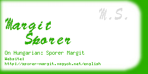 margit sporer business card